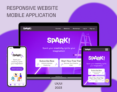 SPARK! branding design illustration responsive typography ui ux uxui web design