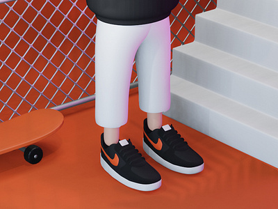 Skate & sneakers 3D illustration 3d blender graphic design nike skate skateboard sneakers