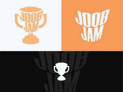 JoobJam logo 3d award branding design gold logo trophy typography vector