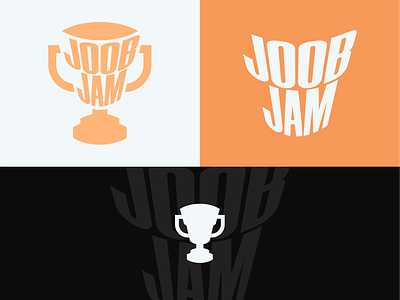 JoobJam logo 3d award branding design gold logo trophy typography vector