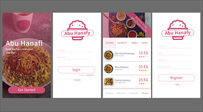 Koshary restaurant App design graphic design illustration ui ux
