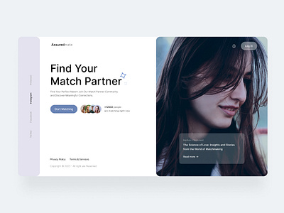 Assuredmate Landing Page Design assuredmate find partner girl landing page matching partner web layout matching