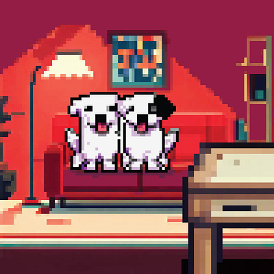 Bella & Fidel PixelArt 8 bit adobe dog doglove illustration illustrator love pixel pixelart