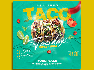 Taco Tuesday Flyer Template restaurant flyer