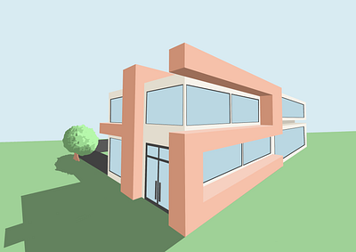 Modern house architecture artwork graphic design illustration modern house