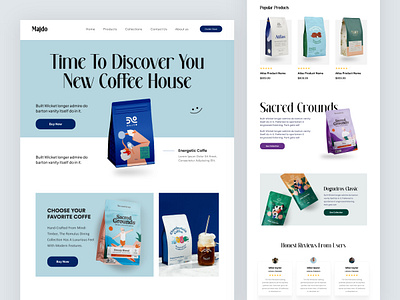 Coffee Website Landing Page adobe xd daily ui design ecommerce website figma home page interface interface design landing page minimal ui ui ui design ui ux design uiux user experience ux design web web ui webdesign website