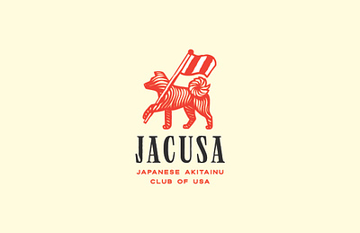 Japanese Akitainu Club of USA Logo akita akitainu americana brand branding custom typography design detailed logo dog dog logo husky illustration japanese akita logo logo design red shiba