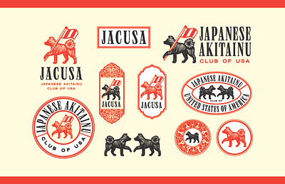 Japanese Akitainu Club of USA Branding akitainu americana brand branding branding design branding identity custom type design dog dog logo husky illustration japanese akita logo logo design shiba