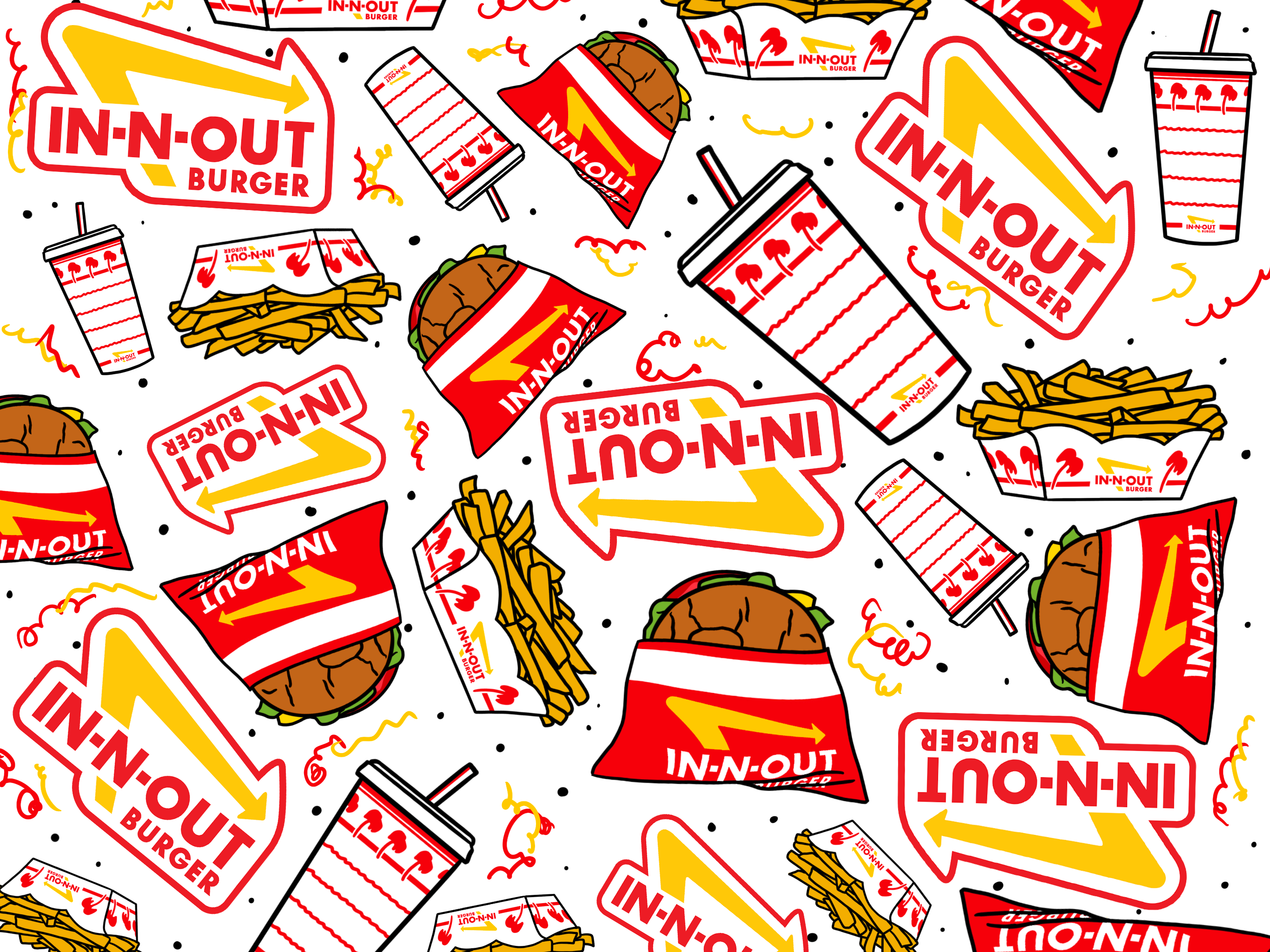 INNOUT Burger Wallpaper by Moe Notsu  Society6