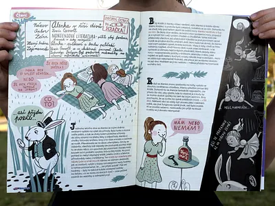 Mateřídouška childrens magazine education illustration illustrations by jitka petrová mateřídouška reading