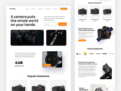 Camera Store Website UI branding design figma home page illustration interface landing page logo minimal ui ui ui ux design uiux user experience user interface ux design web web ui webdesign website