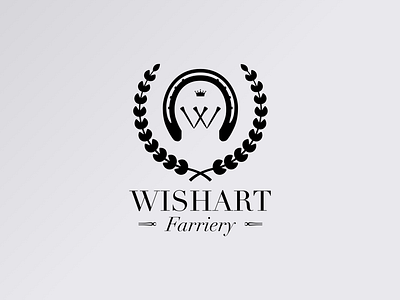 Wishart Farriery - Brand Logo black brand branding crown dark farrier farriery hoof horse horse racing horse shoe logo reef wishart wishart farriery