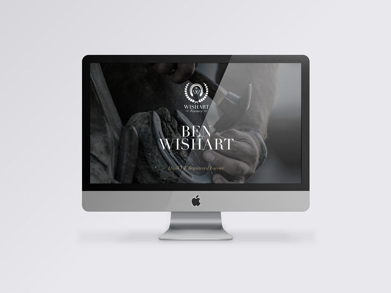 Wishart Farriery - Website Branding black black and gold brand branding crown dark farrier farriery gold hoof horse horse racing horse shoe logo reef website branding wishart wishart farriery