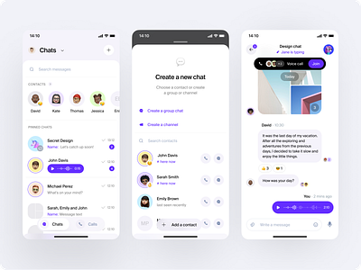 Messenger UI for iOS app apple chat chating design ios messenger mobile ui ux