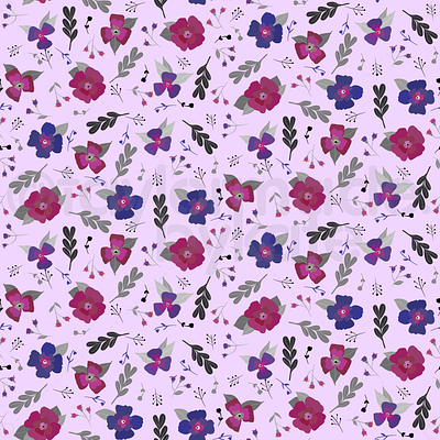 Pink and Purple Florals Half drop repeat pattern design floral flowers half drop illustration pattern seamless surface pattern textiles