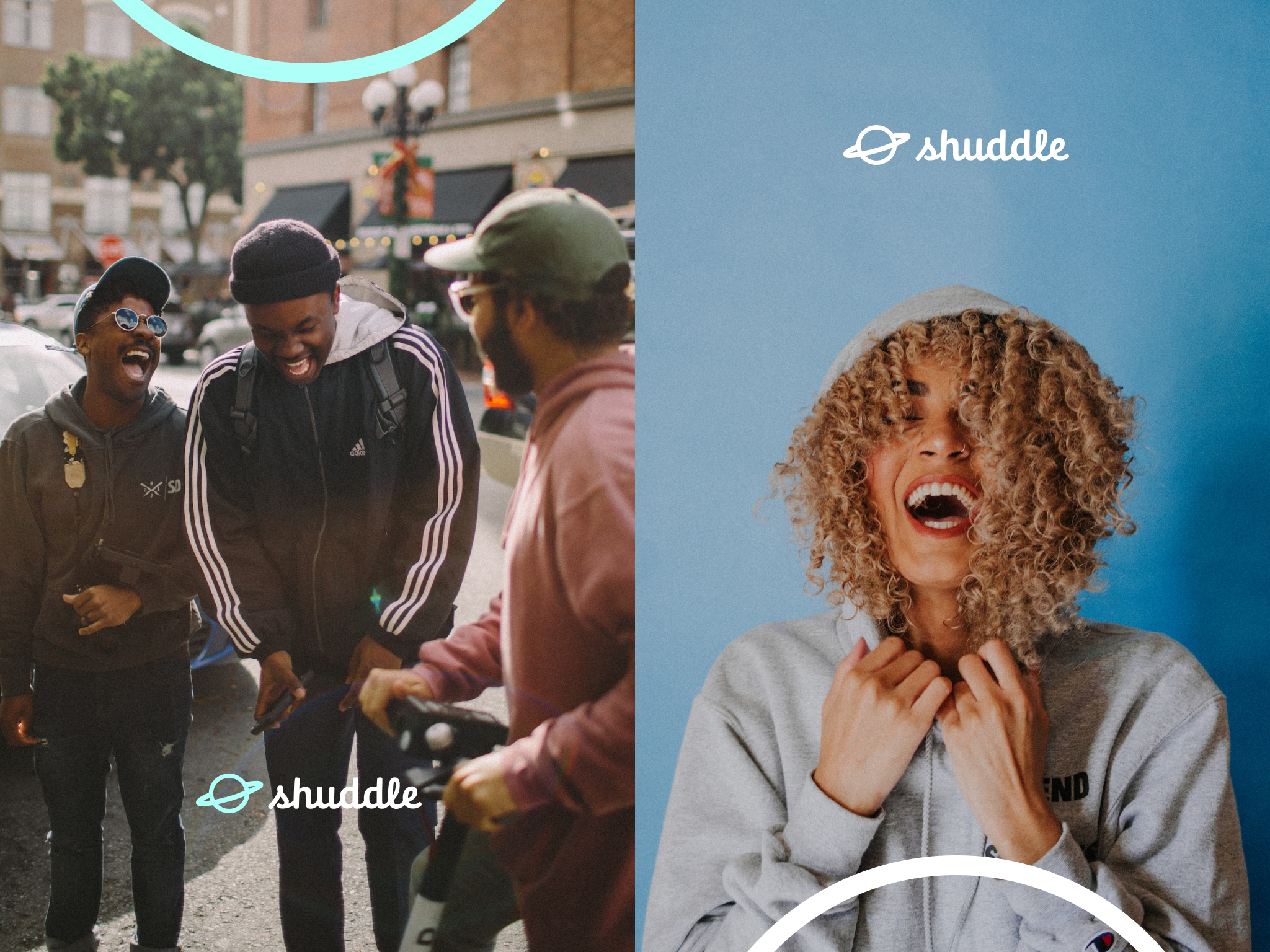 Happy young people laughing