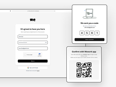 WeWork - Sign Up Flow Design account clean create flow form landing page login new account process product design sign in sign up step web web app website