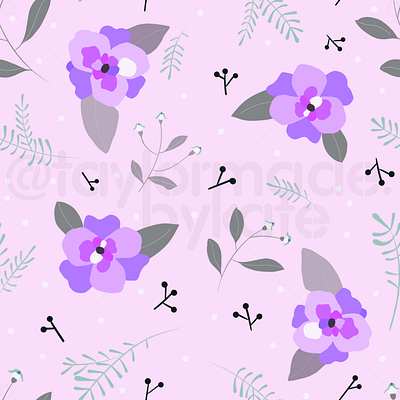 Purple floral full drop pattern design floral flowers full drop full repeat graphic design illustration logo pattern seamless surface pattern textiles