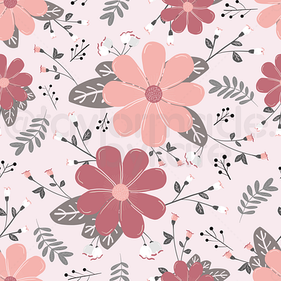 Grey and Pink full drop pattern design floral flowers full drop grey illustration pattern pink seamless surface pattern textiles