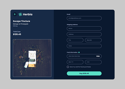 Daily UI #2 : Credit Card Checkout for Herbia app design graphic design logo typography ui ux