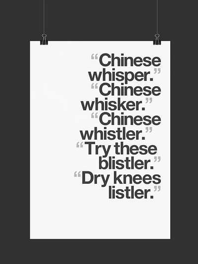 Chinese Whisper | Typographical Poster design funny helvetica humour poster simple text type typography words