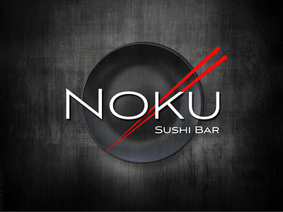 Sushi Bar Logo artistic black branding chopsticks creative elegant graphic design logo logodesigner modern red sushilogo typography