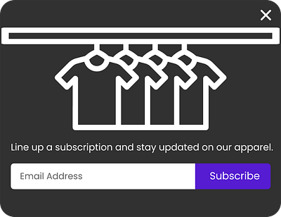 Daily UI Challenge - Day 16: Pop-Up/Overlay 100days apparel application clothing dailydesign design designer designthinking email figma graphic design illustration overlay pop popup subscribe ui up user website