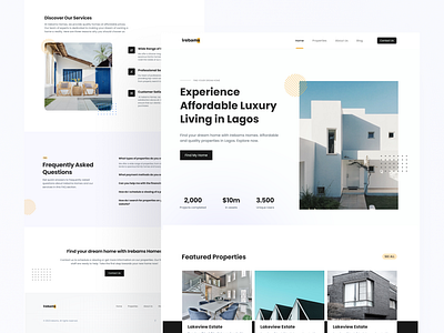 Real Estate Website UI/UX design app branding design full website home housing lagos landing page minimalist nigeria product design realestate ui uiux uiux design ux website website design website ui