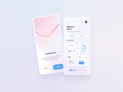 Rumahku aplication app landing page smarthome start screen ui welcome page