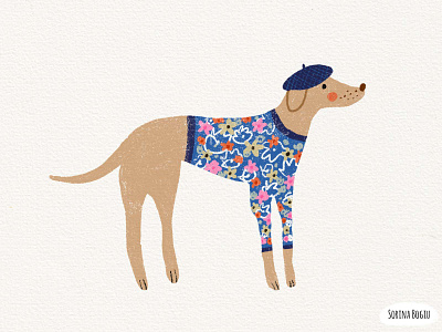 The dog artist cute design dog dog illustration flower illustration illustrator kids illustration pattern photoshop pink