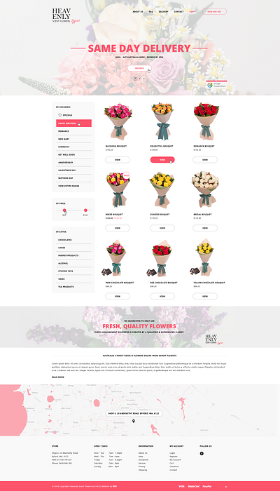 Heavenly Scent Flowers Website Design design ui ux