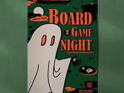 Halloween Board Game Night design graphic design illustration poster ticket