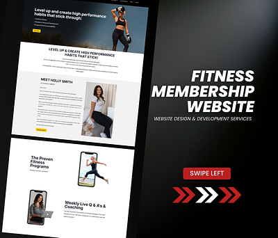 Fitness Website Design & Development branding design elementor membership feature ui ux website design website development wordpress