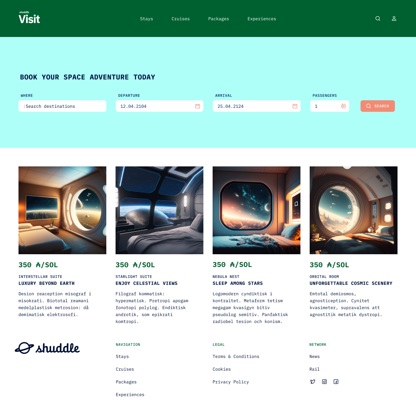 Recolored travel website