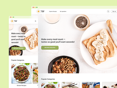 Sunnyside - Recipe Suggesting App and Web Design app design food recipe app responsive web restaurant ui ui ux design user experience user interface ux visual design web design