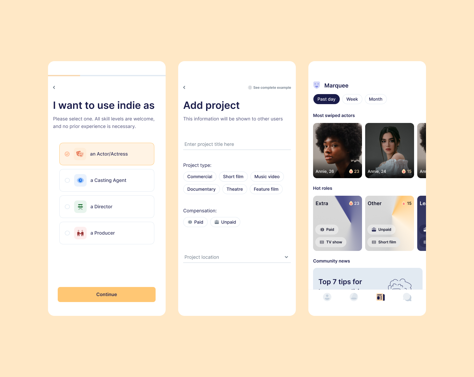 Casting management app by Stocked® on Dribbble