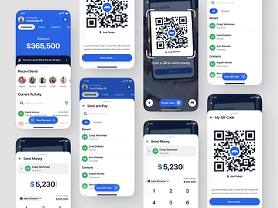 Montek - Send and Pay bank banking banking app card coin credit card finance ui design financial fintech app minimal minimalist mobile money money transfer qr qr code savings scan spending transaction