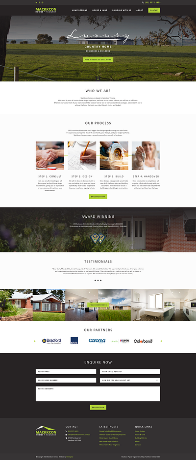 Mackkcon Homes Website Redesign design ui ux