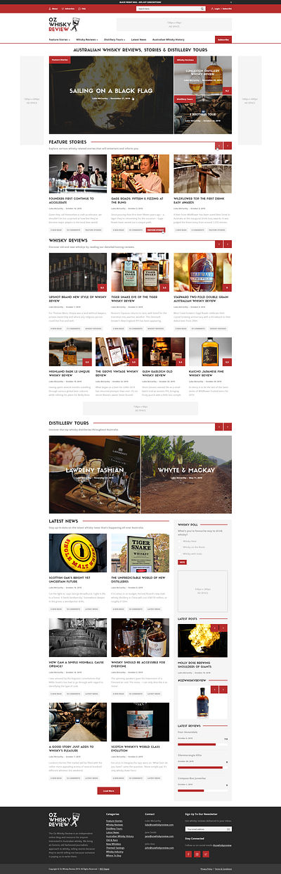 Oz Whisky Review Website Design design ui ux