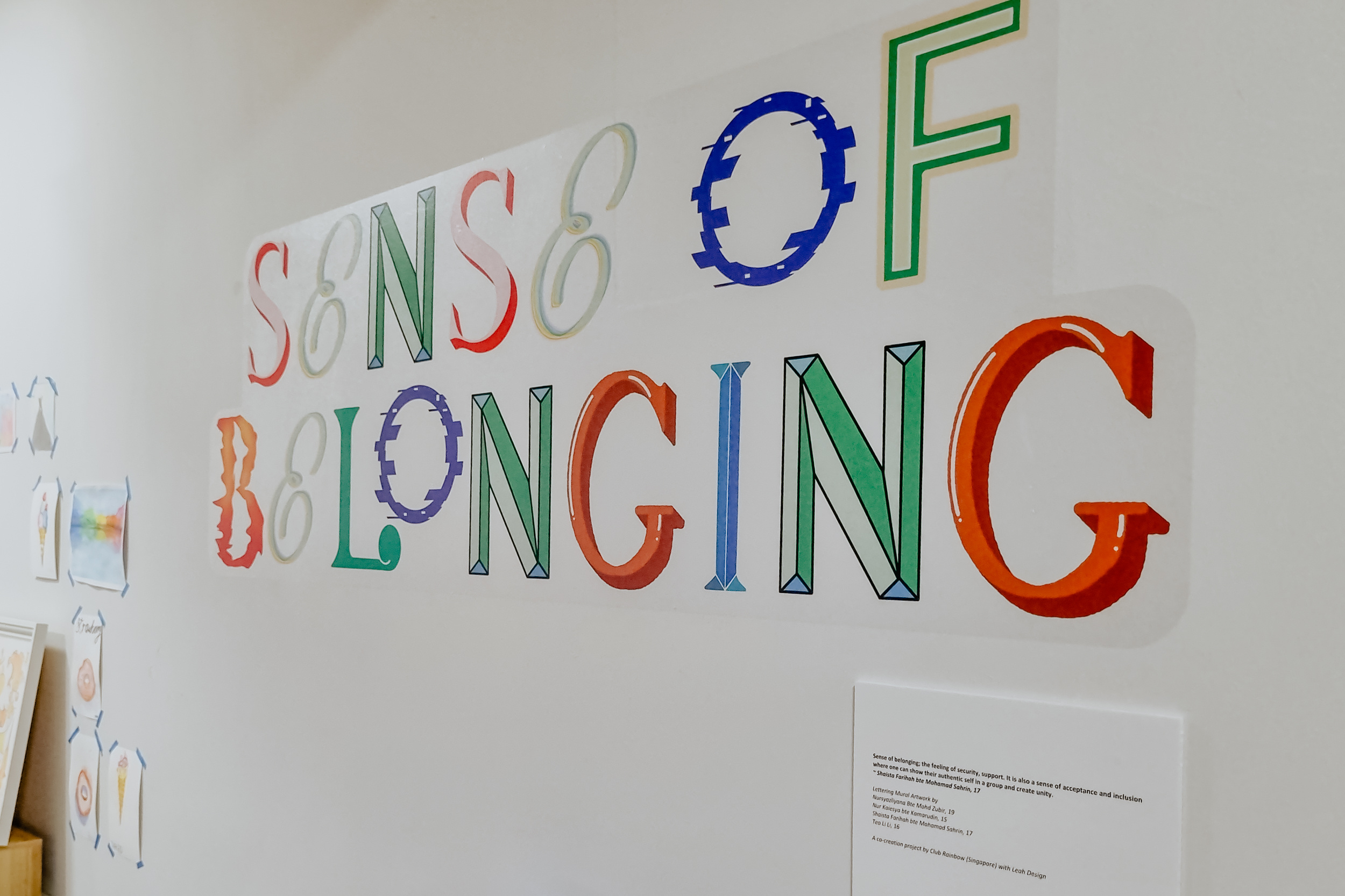 Lettering Mural Co-creation Installation - Club Rainbow 36daysoftype alphabet calligraphy design drop caps hand lettering handlettering illustration letter lettering lettering mural type typography vinyl wall mural