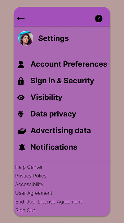 Settings app design figma mobileui ui