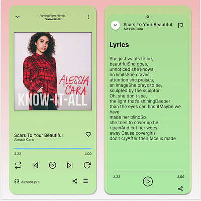 Music Player app design figma mobileui ui