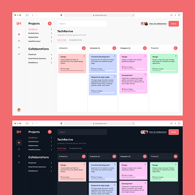 Project Management Dashboard clean creative dashboard design jira management management dashboard manager matrix minimal product project saas startup task managent ui ux web web app webdesign