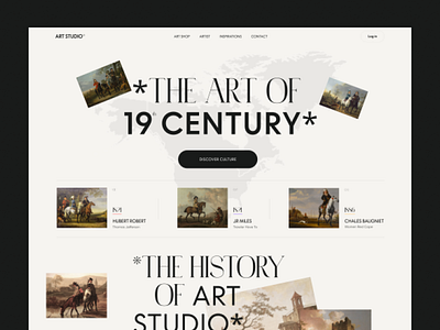 Art Studio Landing Page(Animated Version) animation art art gallery art platform art studio landingpage art studio web artist component gallery minimal motion graphics photography studio website