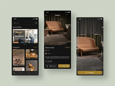 AR Home Furniture App app ar ar app arvr design furniture app furniture ar app home home furniture app mobile app mobile ar app ui uiux ux