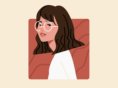 Girl with glasses & short hair design girl glasses illustration minimal neutral people portrait simple vector vector illustration woman