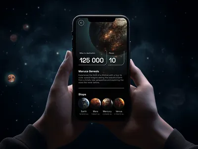 Genesis - Space Travel Mobile App Concept 3d app concept concept design space ui