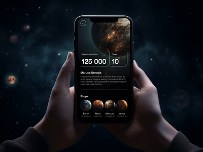 Genesis - Space Travel Mobile App Concept 3d app concept concept design space ui