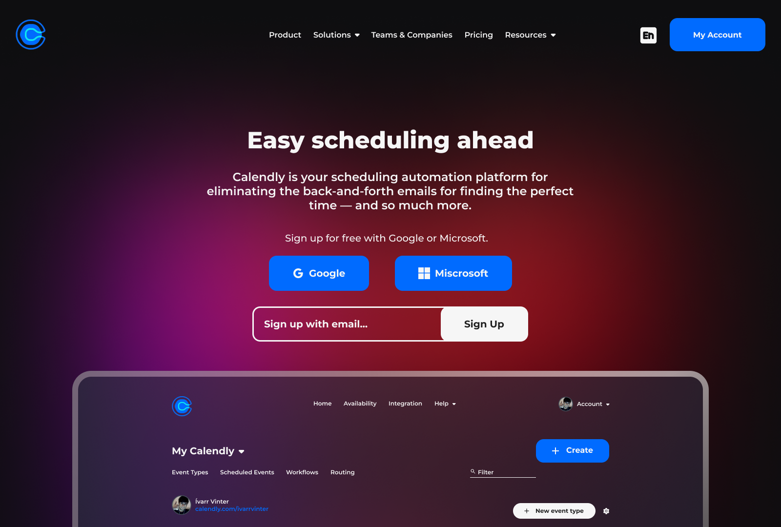 Calendly UI website design dribbble by Amirhossein Ghanipour on Dribbble