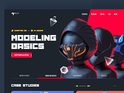 3D Modeling School Website Home Page UI Design 3d 3d modeling learning learning website online class online school